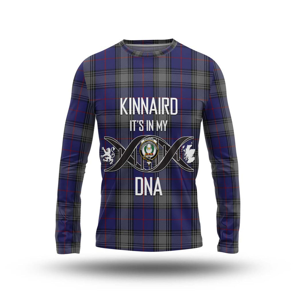 Kinnaird Tartan Long Sleeve T-Shirt with Family Crest DNA In Me Style Unisex - Tartanvibesclothing Shop