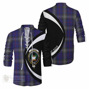 Kinnaird Tartan Ghillie Kilt Shirt with Family Crest Circle Style