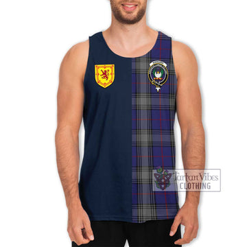 Kinnaird Tartan Men's Tank Top Alba with Scottish Lion Royal Arm Half Style