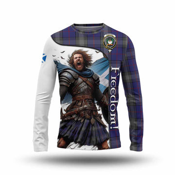 Kinnaird Crest Tartan Long Sleeve T-Shirt Inspired by the Freedom of Scottish Warrior