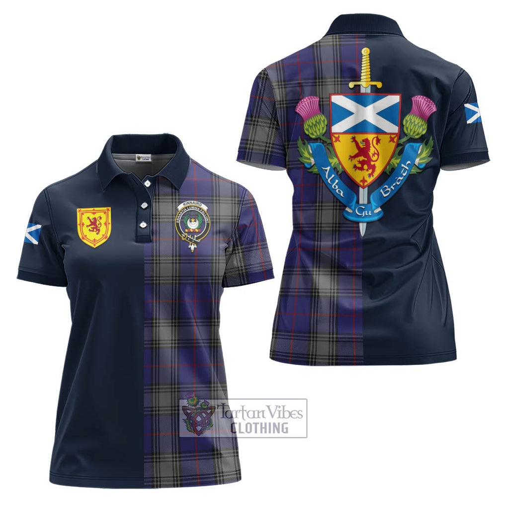 Tartan Vibes Clothing Kinnaird Tartan Women's Polo Shirt with Scottish Lion Royal Arm Half Style