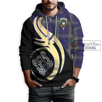 Kinnaird Tartan Hoodie with Family Crest and Celtic Symbol Style