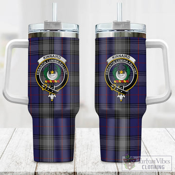 Kinnaird Tartan Tumbler with Handle with Family Crest One Size 40 OZ - Tartan Vibes Clothing