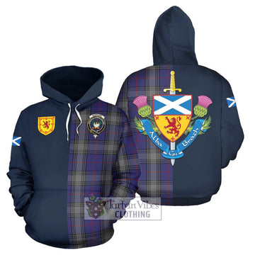 Kinnaird Tartan Hoodie Alba with Scottish Lion Royal Arm Half Style