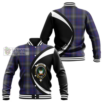 Kinnaird Tartan Baseball Jacket with Family Crest Circle Style