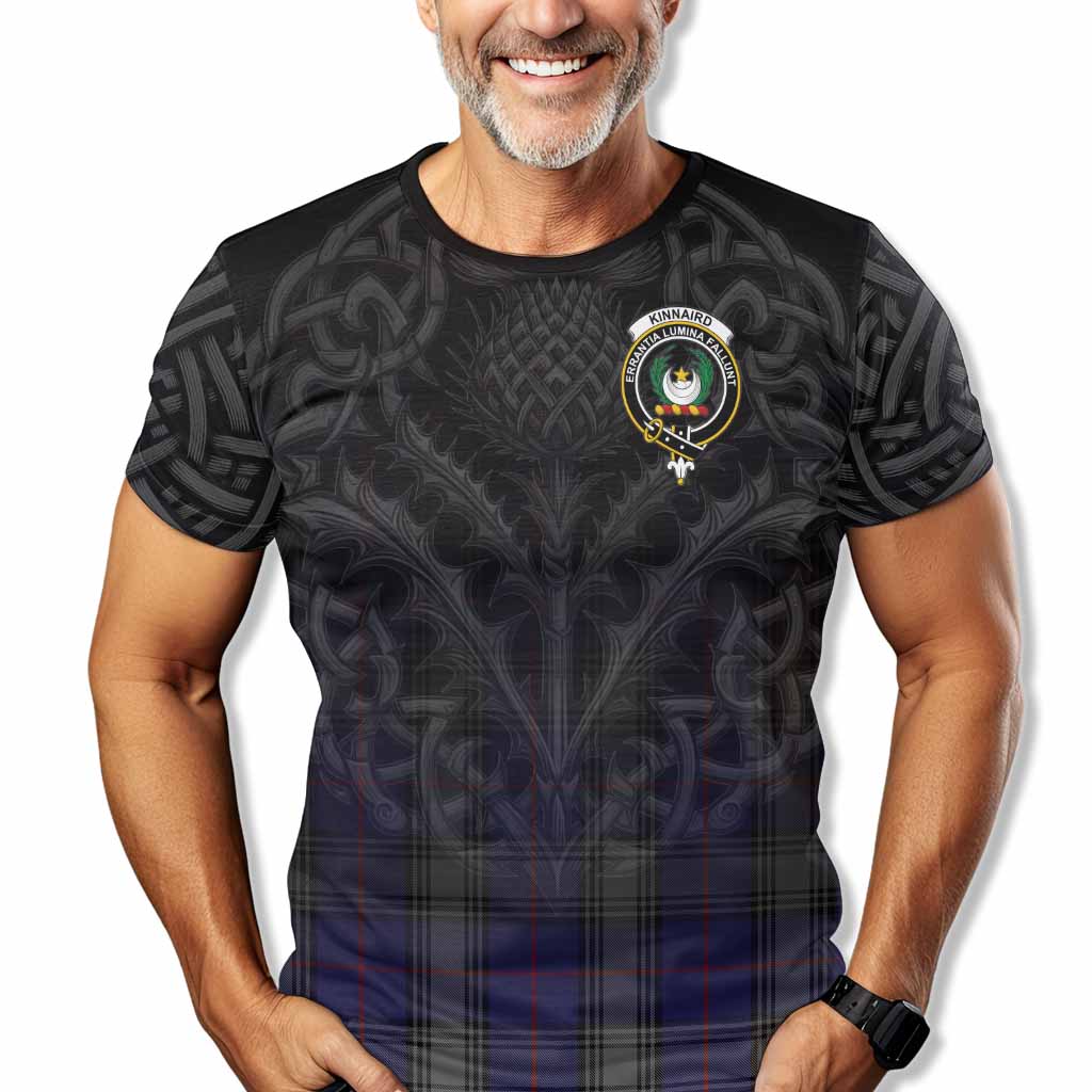 Tartan Vibes Clothing Kinnaird Tartan T-Shirt with Family Crest Celtic Thistle Vibes