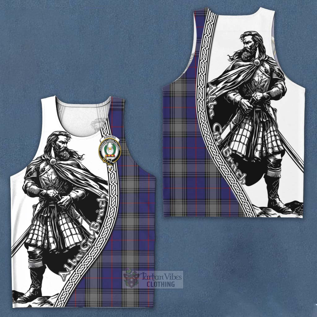 Tartan Vibes Clothing Kinnaird Tartan Clan Crest Men's Tank Top with Highlander Warrior Celtic Style