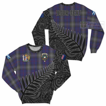 Kinnaird Crest Tartan Sweatshirt with New Zealand Silver Fern Half Style