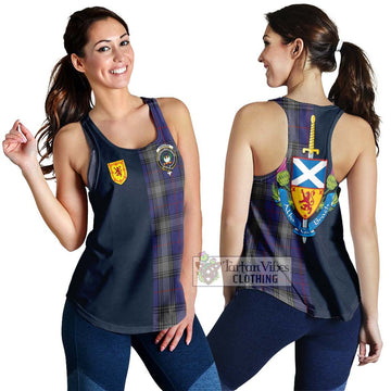 Kinnaird Tartan Women's Racerback Tanks Alba with Scottish Lion Royal Arm Half Style