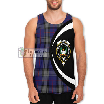 Kinnaird Tartan Men's Tank Top with Family Crest Circle Style