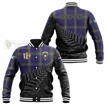 Kinnaird Crest Tartan Baseball Jacket with New Zealand Silver Fern Half Style