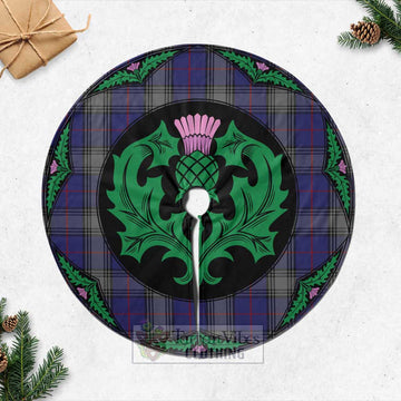 Kinnaird Tartan Christmas Tree Skirt Scottish Thistle Style