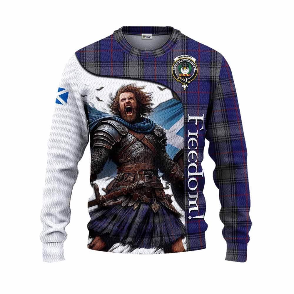 Tartan Vibes Clothing Kinnaird Crest Tartan Knitted Sweater Inspired by the Freedom of Scottish Warrior