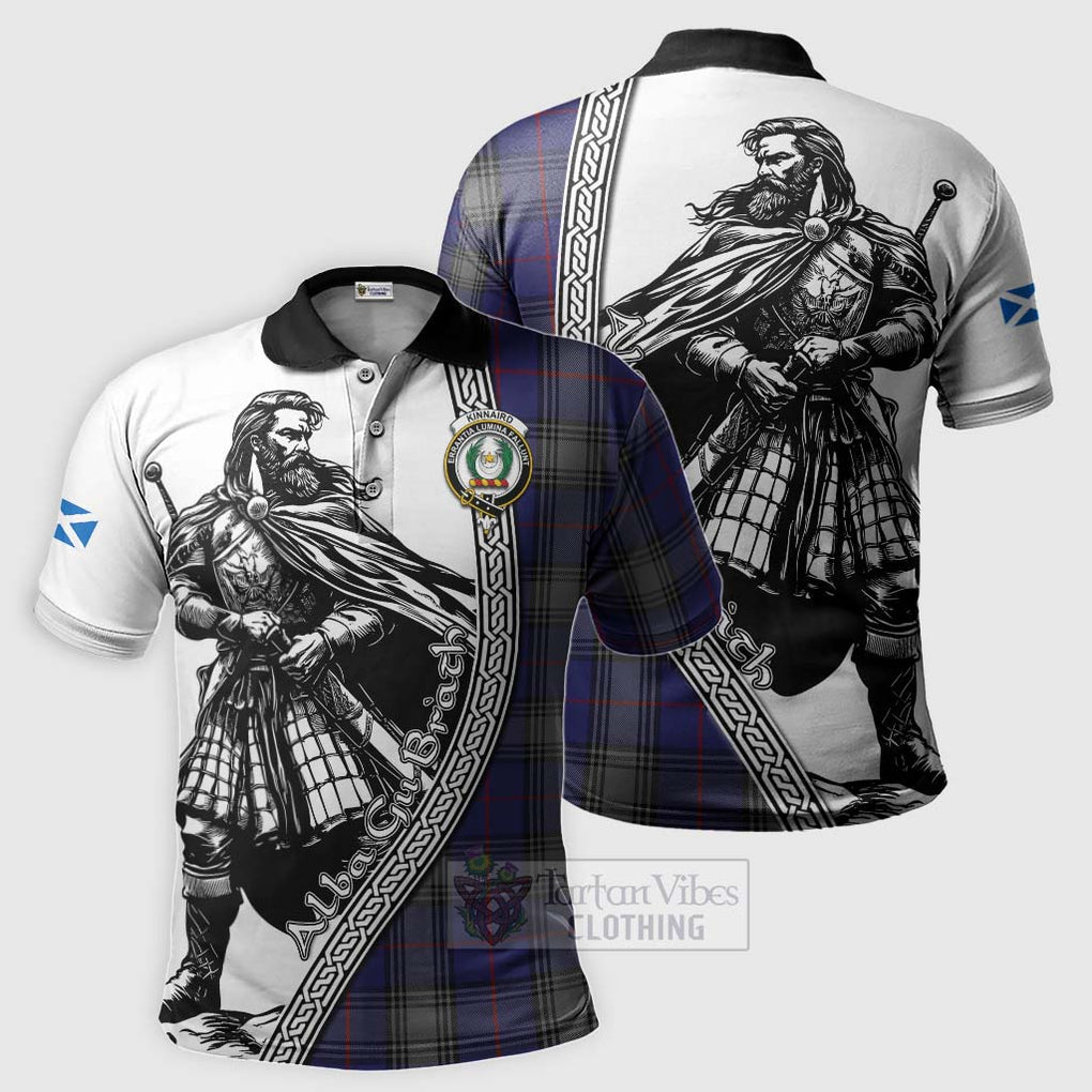 Tartan Vibes Clothing Kinnaird Tartan Clan Crest Polo Shirt with Highlander Warrior Celtic Style