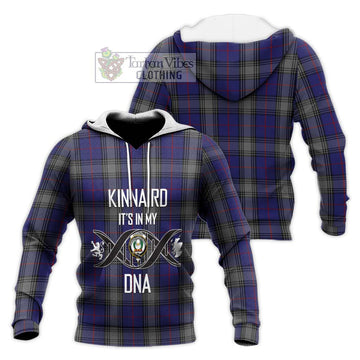 Kinnaird Tartan Knitted Hoodie with Family Crest DNA In Me Style