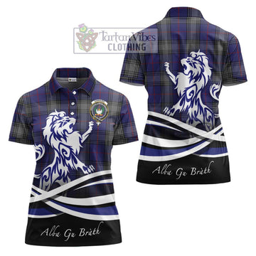 Kinnaird Tartan Women's Polo Shirt with Alba Gu Brath Regal Lion Emblem