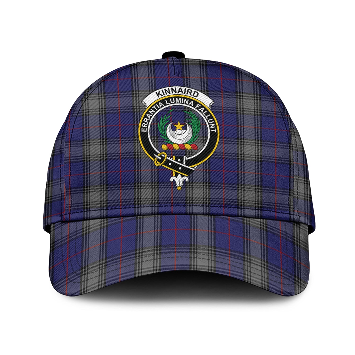 Kinnaird Tartan Classic Cap with Family Crest Classic Cap Universal Fit - Tartan Vibes Clothing