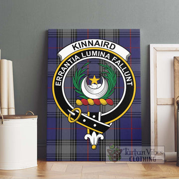 Kinnaird Tartan Canvas Print Wall Art with Family Crest