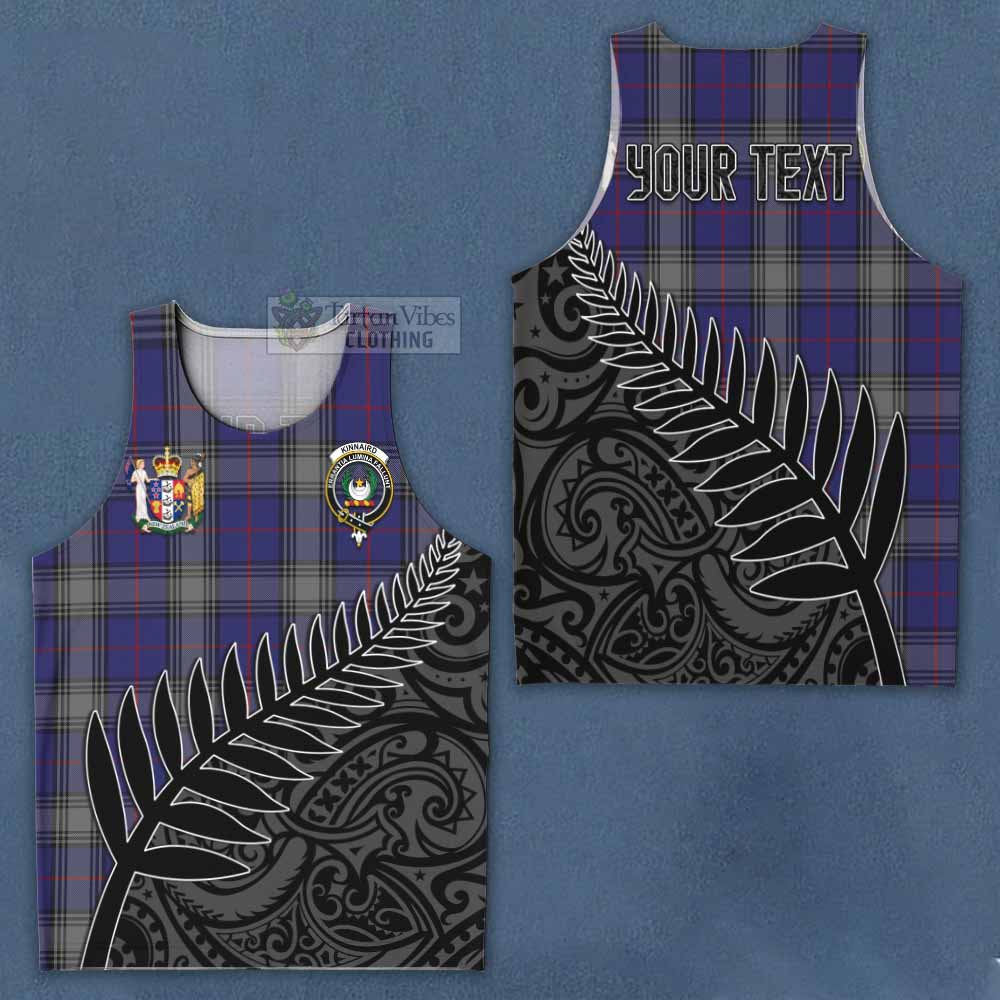 Tartan Vibes Clothing Kinnaird Crest Tartan Men's Tank Top with New Zealand Silver Fern Half Style