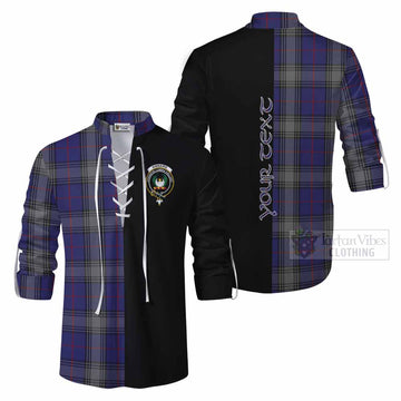 Kinnaird Tartan Ghillie Kilt Shirt with Family Crest and Half Of Me Style