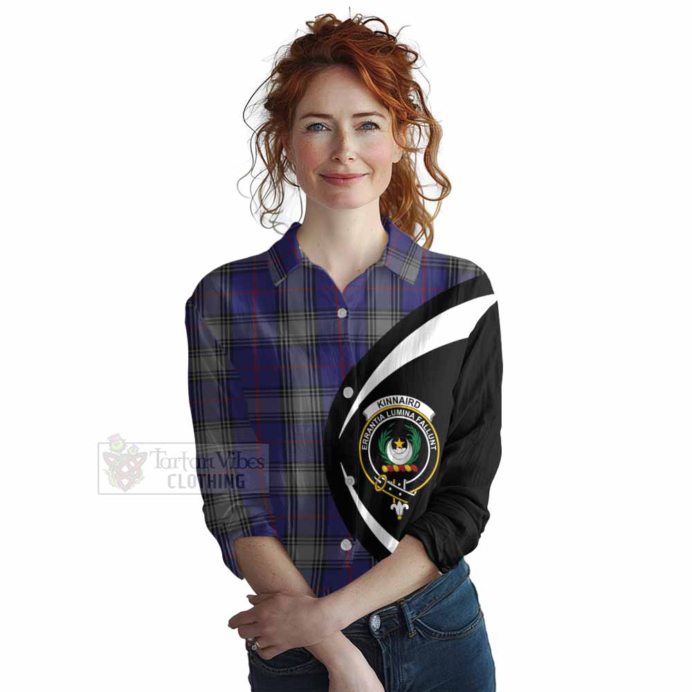 Tartan Vibes Clothing Kinnaird Tartan Women's Casual Shirt with Family Crest Circle Style