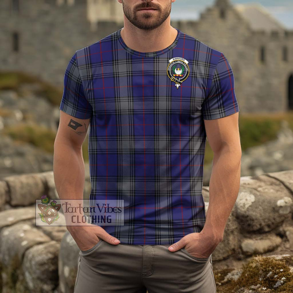 Kinnaird Tartan Cotton T-Shirt with Family Crest Men's Shirt - Tartanvibesclothing Shop