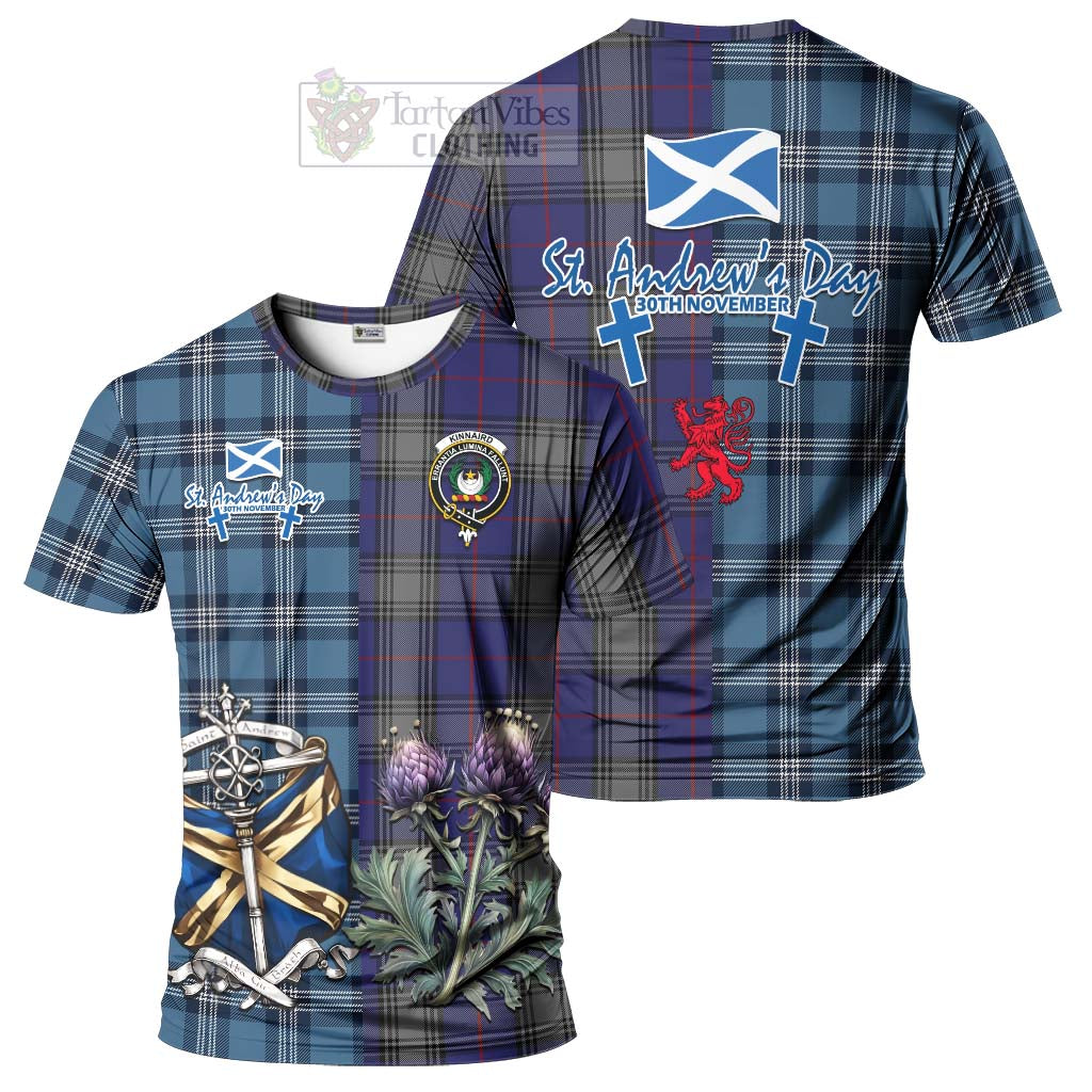 Tartan Vibes Clothing Kinnaird Tartan T-Shirt Happy St. Andrew's Day Half Tartan Style