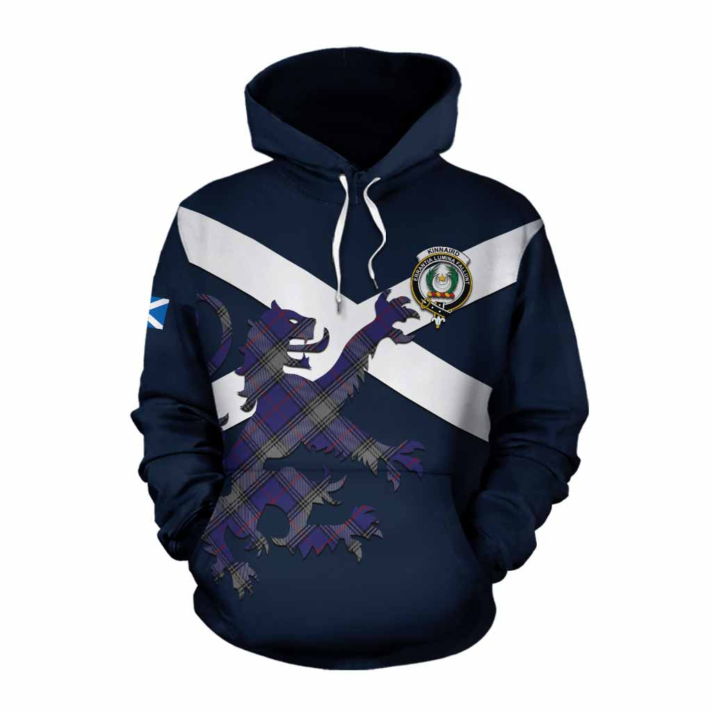 Tartan Vibes Clothing Kinnaird Tartan Lion Rampant Cotton Hoodie Proudly Display Your Heritage with Alba Gu Brath and Clan Name