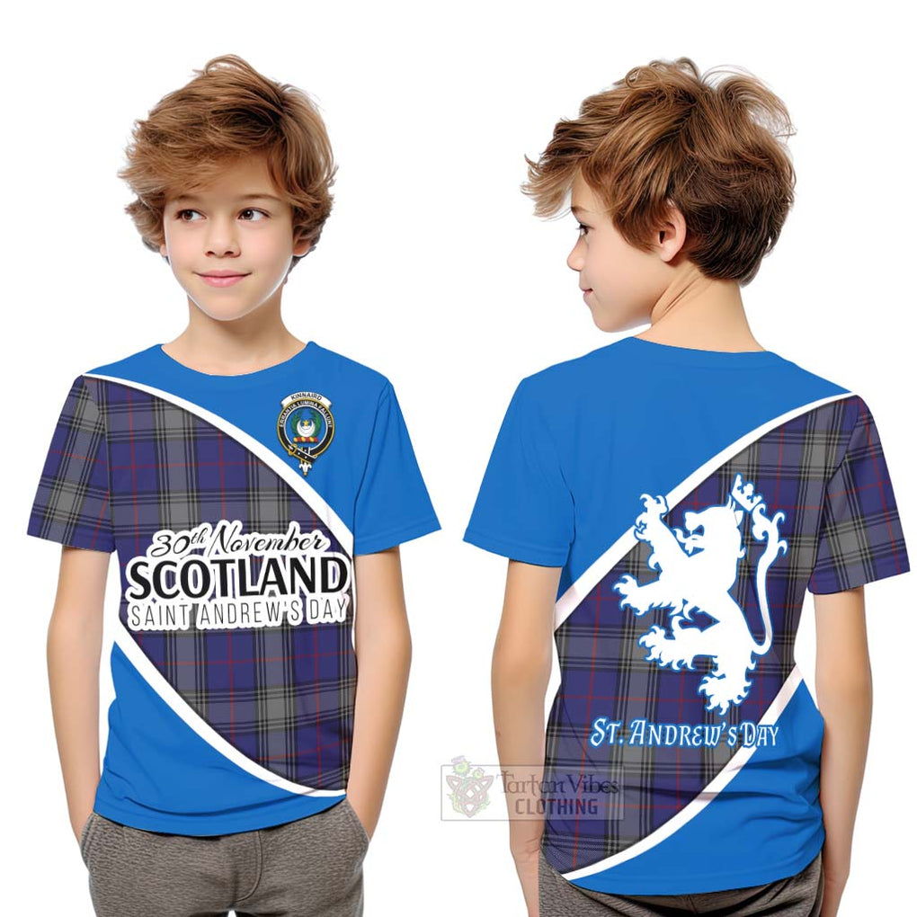 Tartan Vibes Clothing Kinnaird Family Crest Tartan Kid T-Shirt Celebrate Saint Andrew's Day in Style