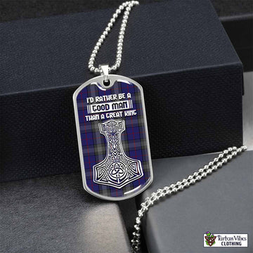 Kinnaird Tartan Dog Tag Necklace Viking Mjolnir Style