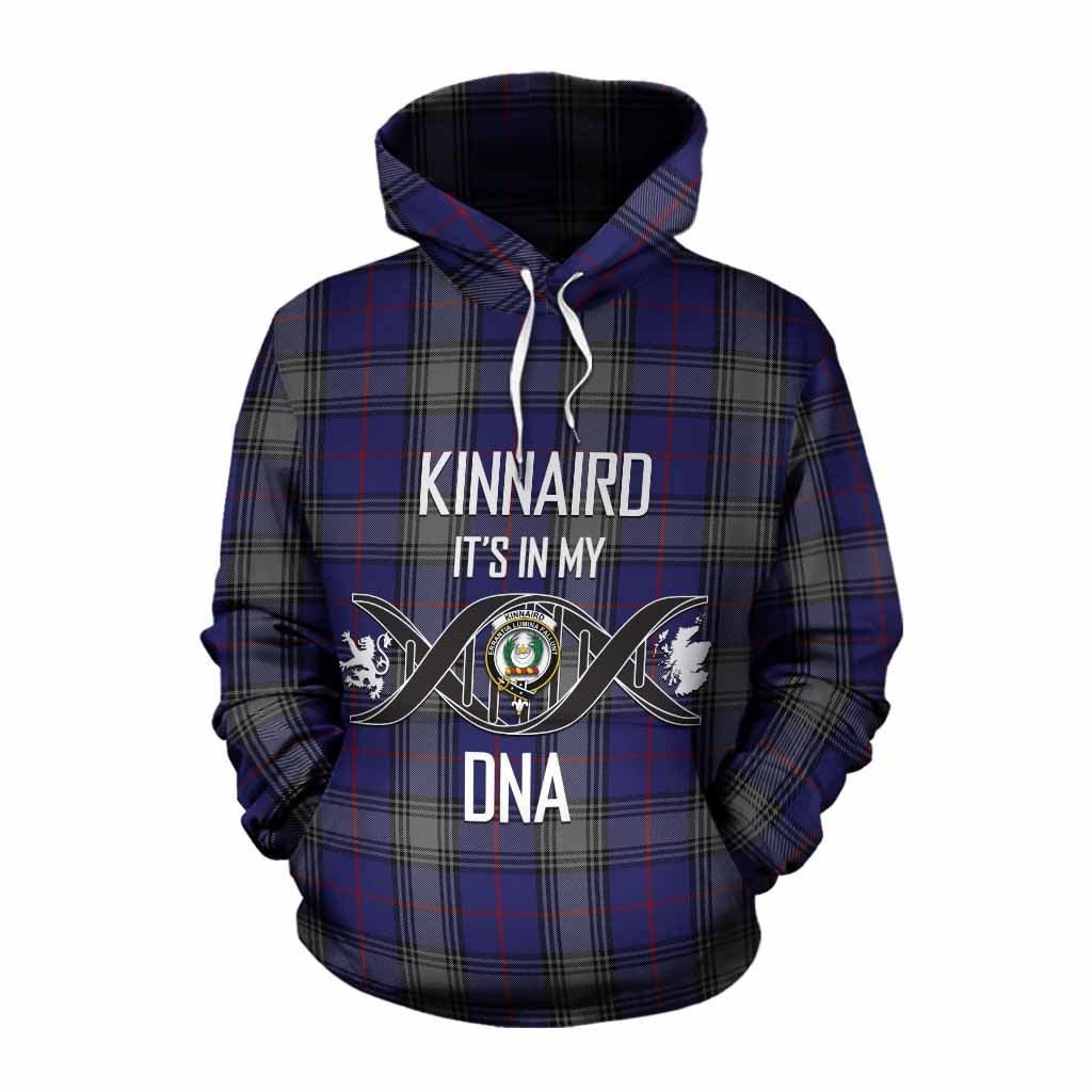 Tartan Vibes Clothing Kinnaird Tartan Cotton Hoodie with Family Crest DNA In Me Style