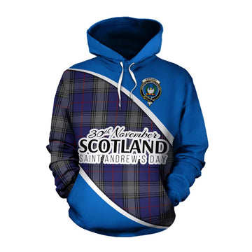 Kinnaird Family Crest Tartan Cotton Hoodie Celebrate Saint Andrew's Day in Style