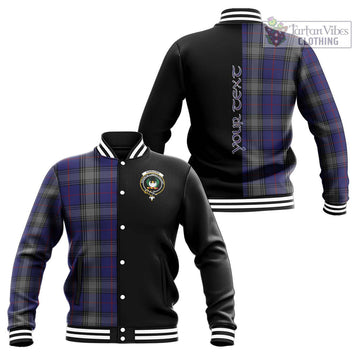 Kinnaird Tartan Baseball Jacket with Family Crest and Half Of Me Style