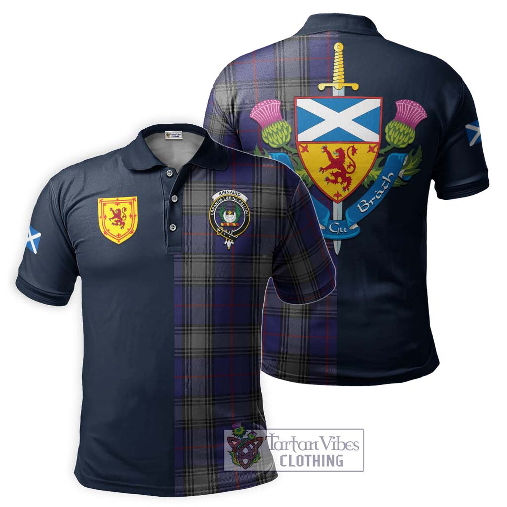 Tartan Vibes Clothing Kinnaird Tartan Polo Shirt with Scottish Lion Royal Arm Half Style