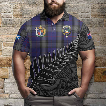 Kinnaird Crest Tartan Polo Shirt with New Zealand Silver Fern Half Style