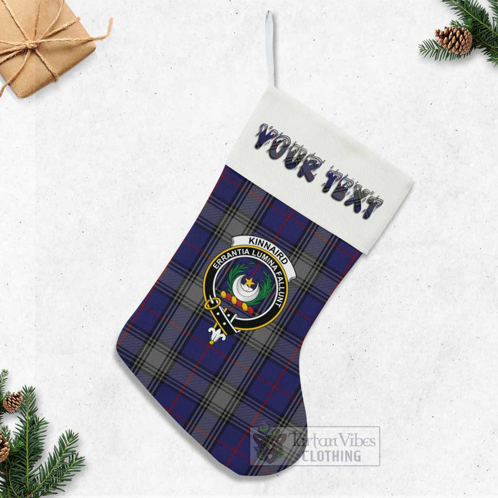 Tartan Vibes Clothing Kinnaird Tartan Family Crest Christmas Stocking with Personalized Text