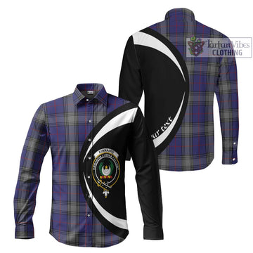 Kinnaird Tartan Long Sleeve Button Up with Family Crest Circle Style