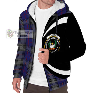 Kinnaird Tartan Sherpa Hoodie with Family Crest Circle Style