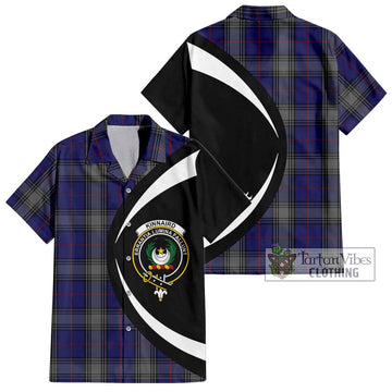 Kinnaird Tartan Short Sleeve Button Up with Family Crest Circle Style