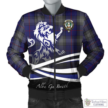 Kinnaird Tartan Bomber Jacket with Alba Gu Brath Regal Lion Emblem