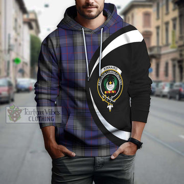 Kinnaird Tartan Hoodie with Family Crest Circle Style