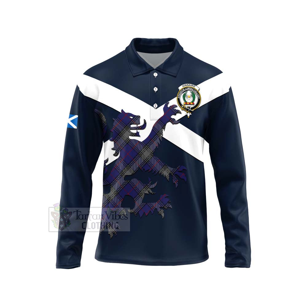 Tartan Vibes Clothing Kinnaird Tartan Lion Rampant Long Sleeve Polo Shirt – Proudly Display Your Heritage with Alba Gu Brath and Clan Name