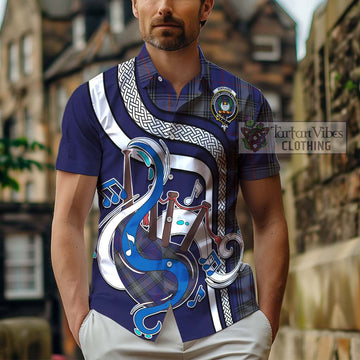 Kinnaird Tartan Short Sleeve Button Shirt with Epic Bagpipe Style