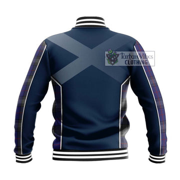 Kinnaird Tartan Baseball Jacket with Family Crest and Lion Rampant Vibes Sport Style