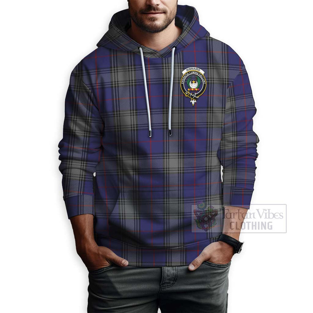 Tartan Vibes Clothing Kinnaird Tartan Hoodie with Family Crest and Bearded Skull Holding Bottles of Whiskey