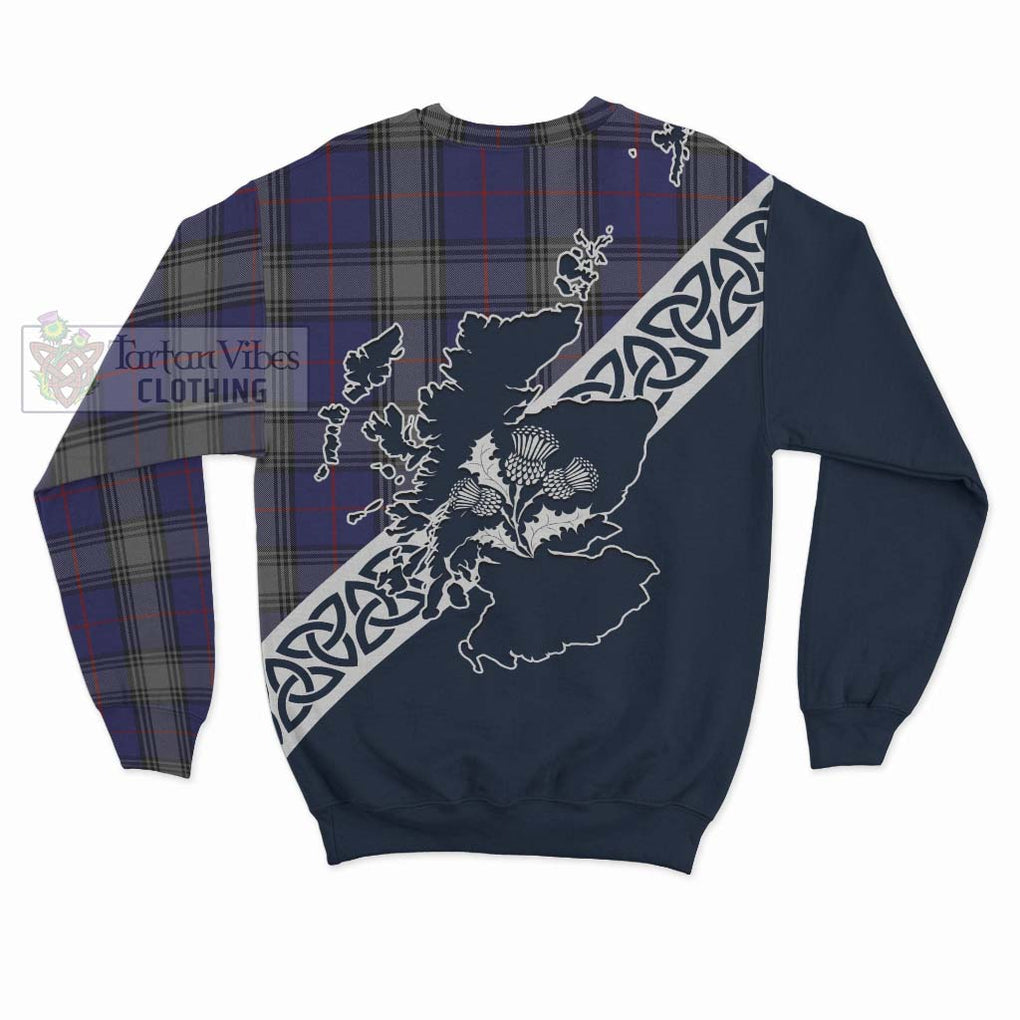 Tartan Vibes Clothing Kinnaird Tartan Sweatshirt Featuring Thistle and Scotland Map