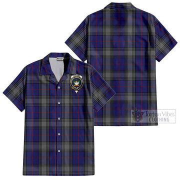 Kinnaird Tartan Cotton Hawaiian Shirt with Family Crest