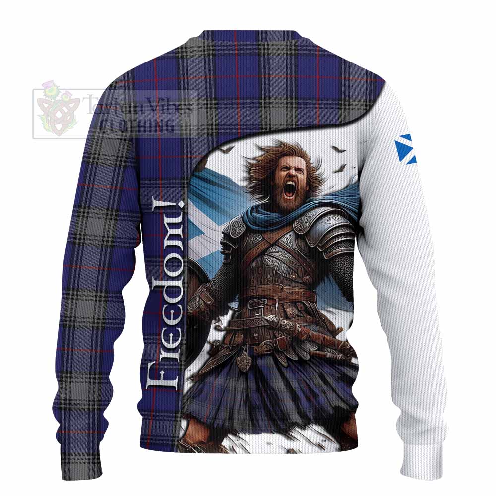 Tartan Vibes Clothing Kinnaird Crest Tartan Knitted Sweater Inspired by the Freedom of Scottish Warrior