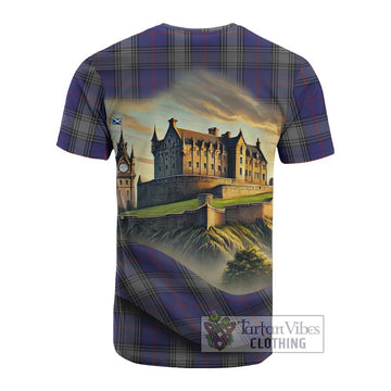 Kinnaird Tartan Family Crest Cotton T-shirt with Scottish Ancient Castle Style - Tartan Vibes Clothing
