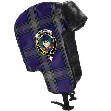 Kinnaird Tartan Winter Trapper Hat with Family Crest